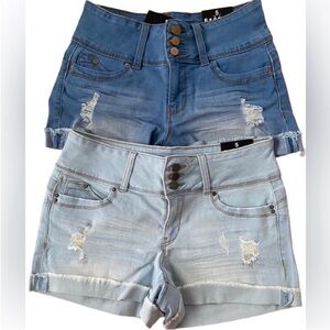 Nwt Fashion Nova high waist distressed denim shorts bundle